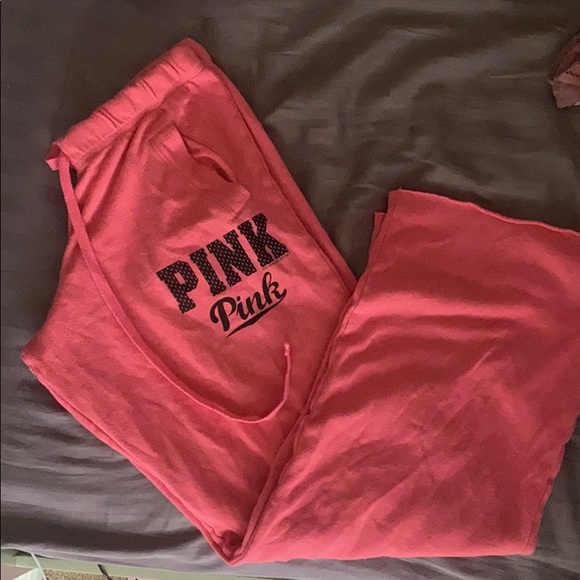 PINK Victoria's Secret Pants - Hot pink, wide leg sweatpants